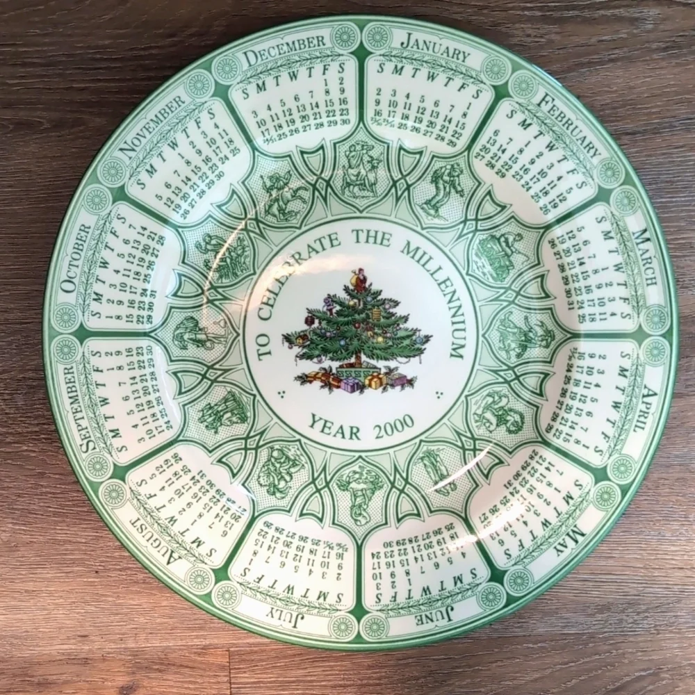Genuine Spode Christmas Tree China Millennium 2000 Calendar 10